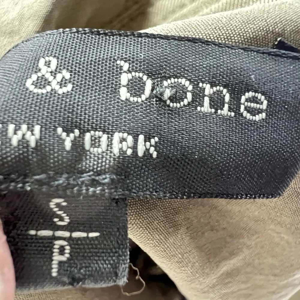 Rag & Bone New York‎ Women Sleeveless Trench Dress Olive Green Belted Utility Sm